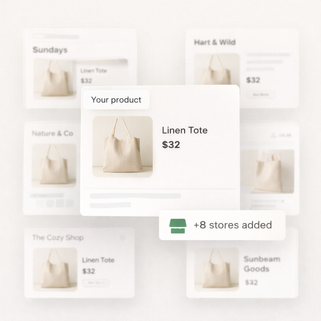 Every brand lists your products across the network
